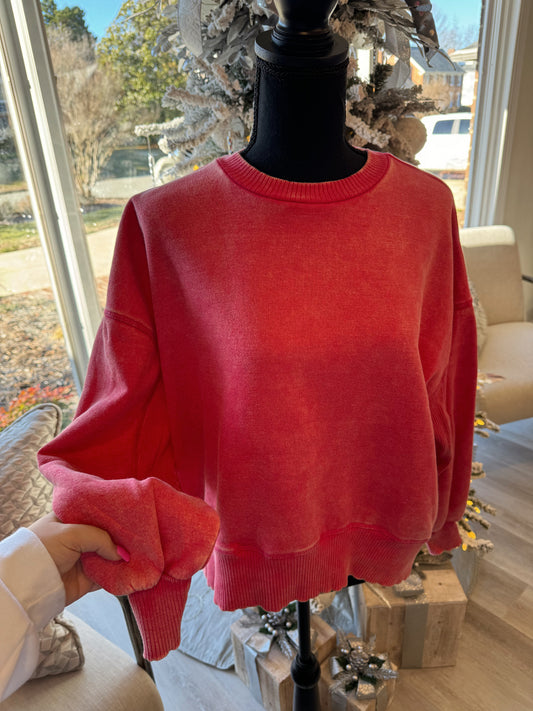 Amelia Pullover- Red