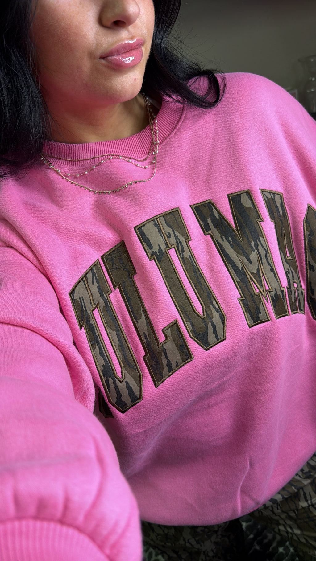 BubbleGum Pink Mossy Oak LULUMAC Crewneck