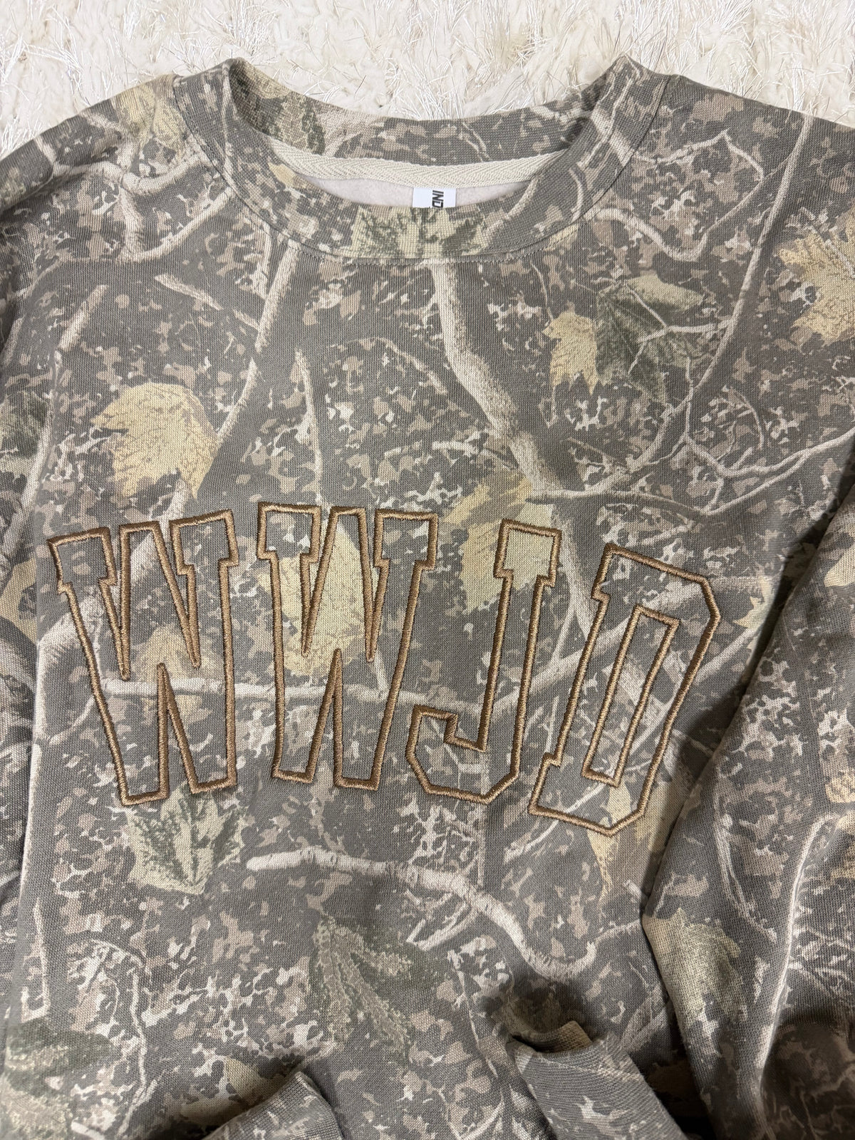 WWJD Camo Crewneck