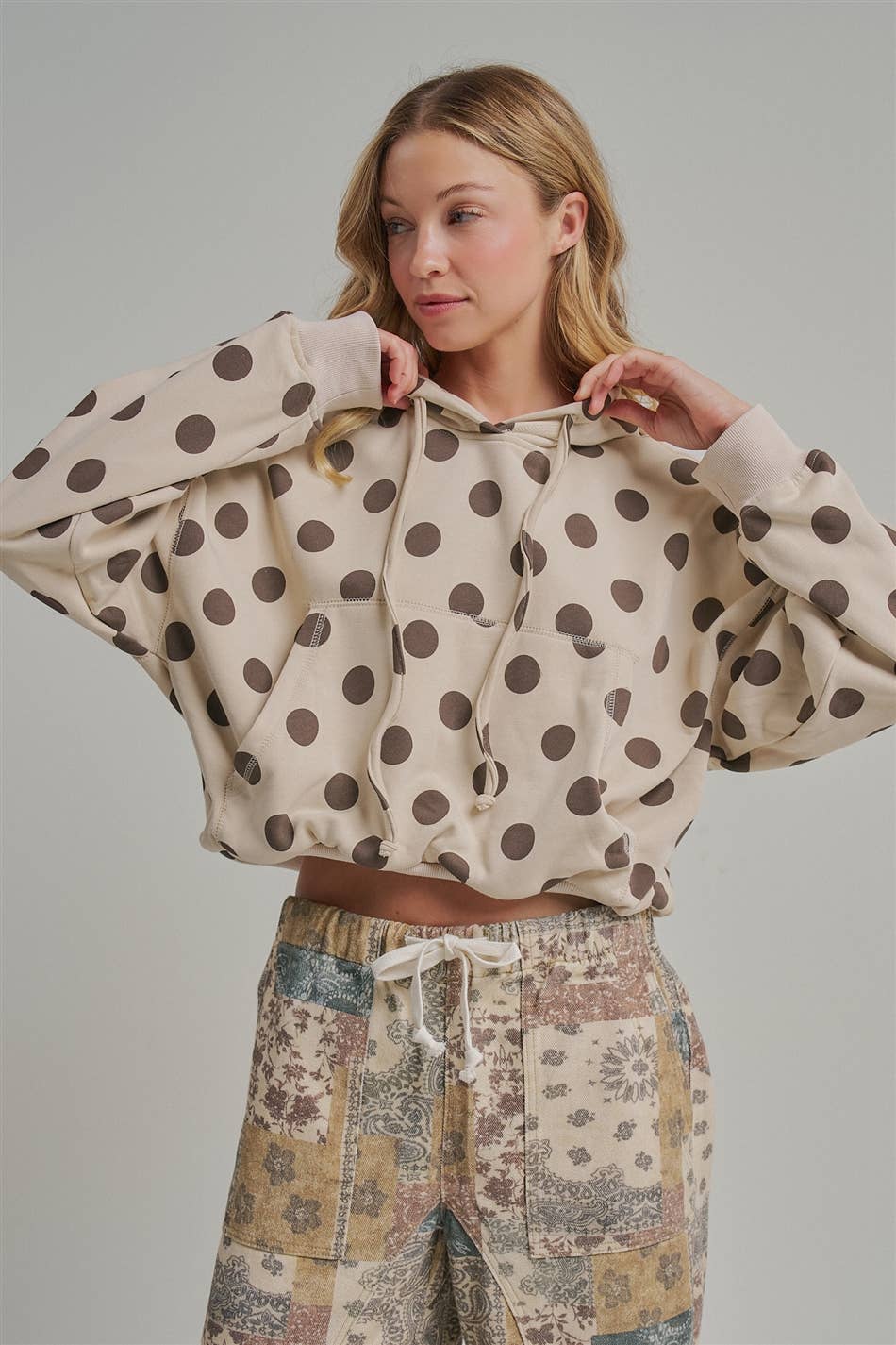 Cocoa Dots Fleece Hoodie