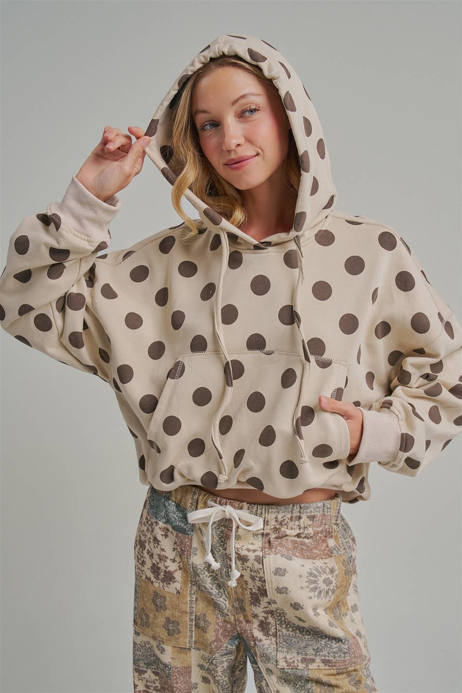 Cocoa Dots Fleece Hoodie