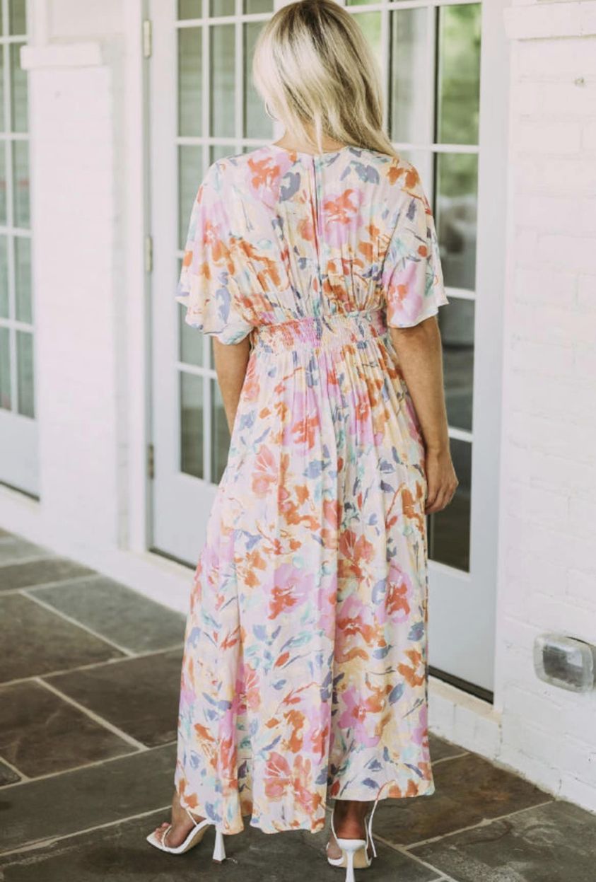 Pastel Floral Maxi Dress