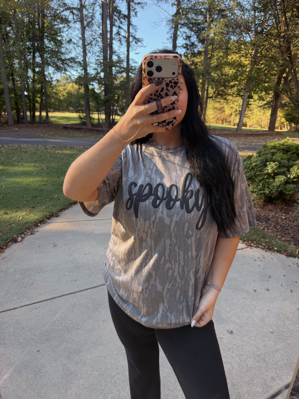 Spooky Mossy Oak Puff Tee