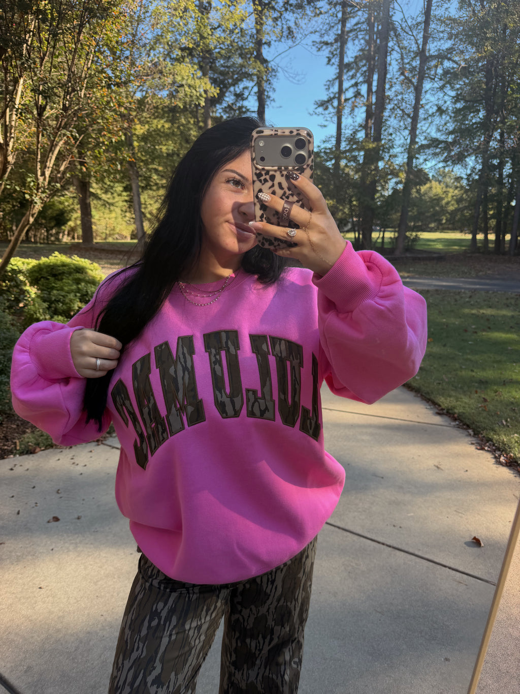 BubbleGum Pink Mossy Oak LULUMAC Crewneck