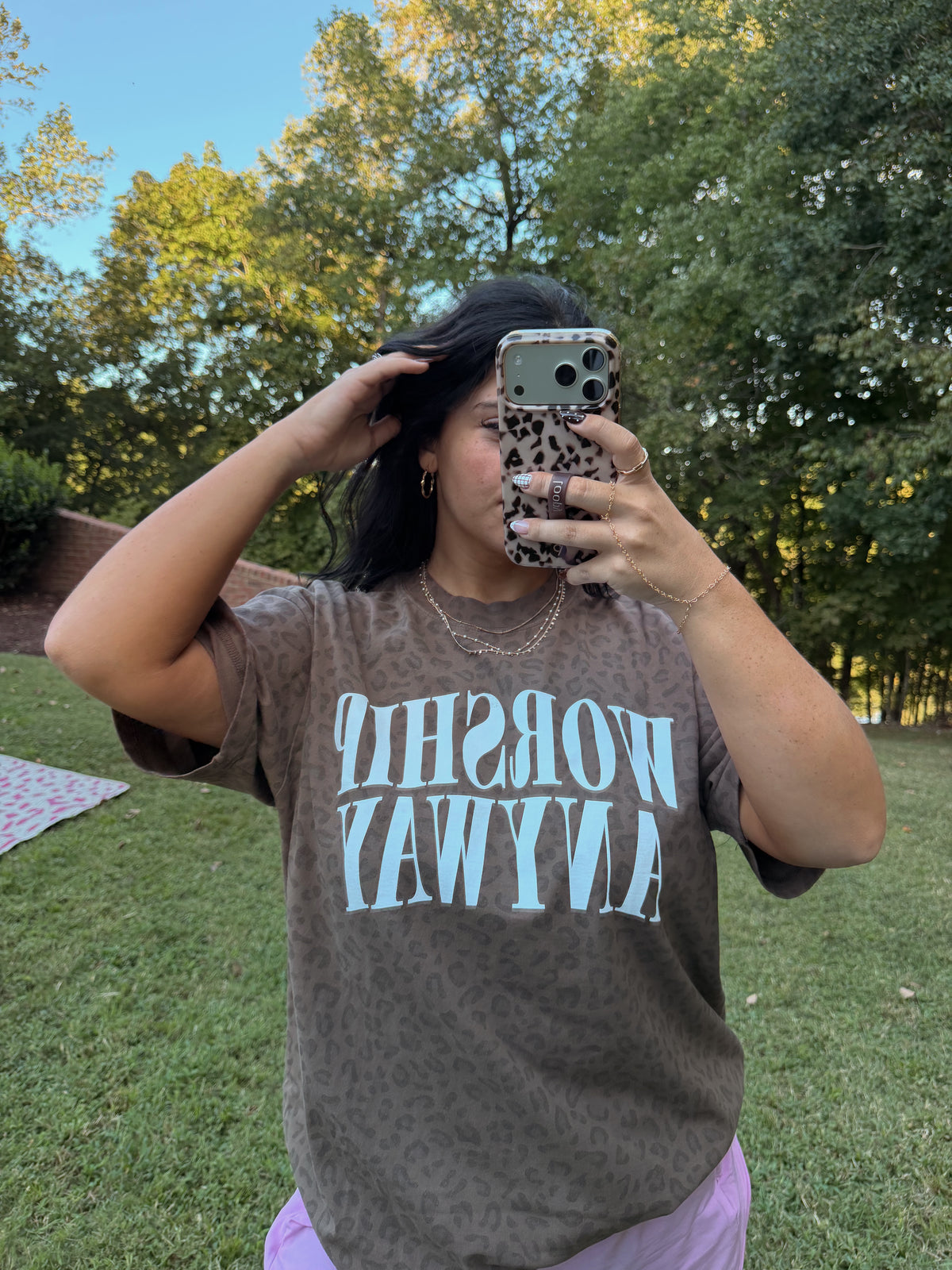 Worship Anyway Leopard Tee