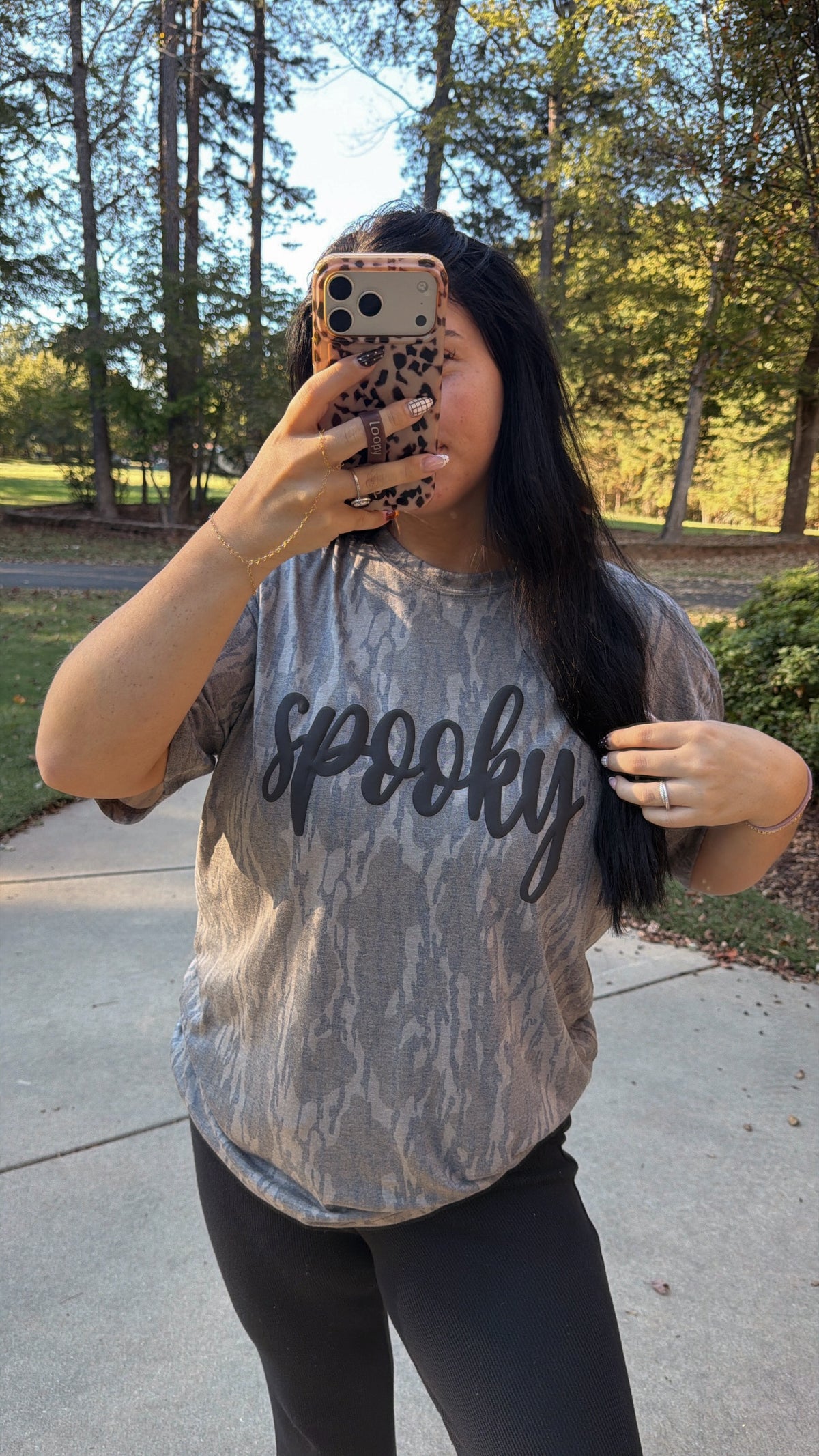 Spooky Mossy Oak Puff Tee