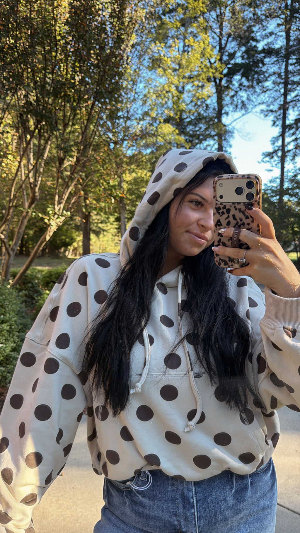 Cocoa Dots Fleece Hoodie