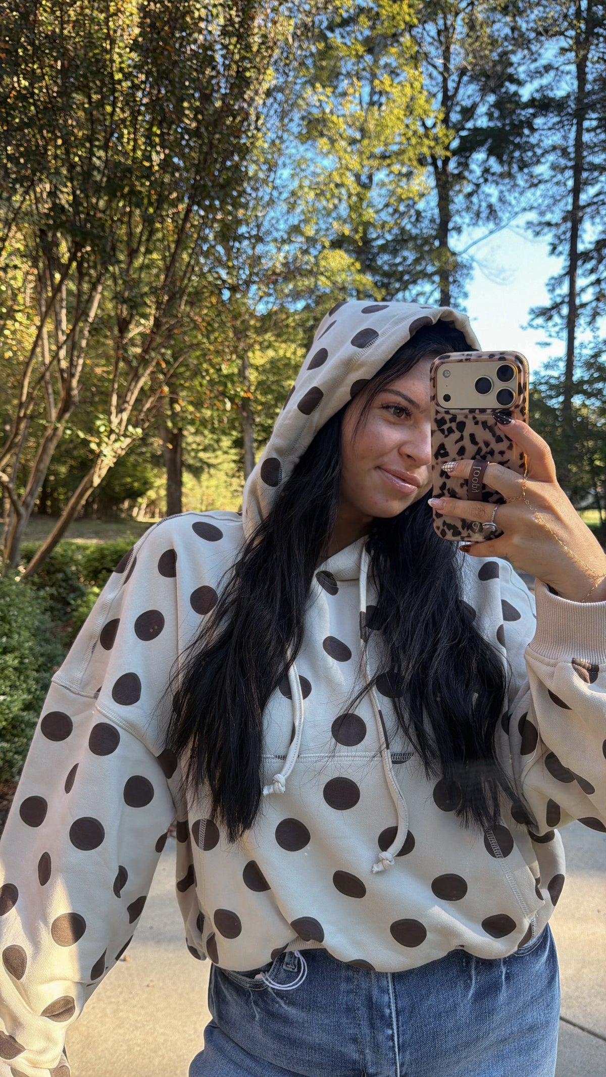 Cocoa Dots Fleece Hoodie