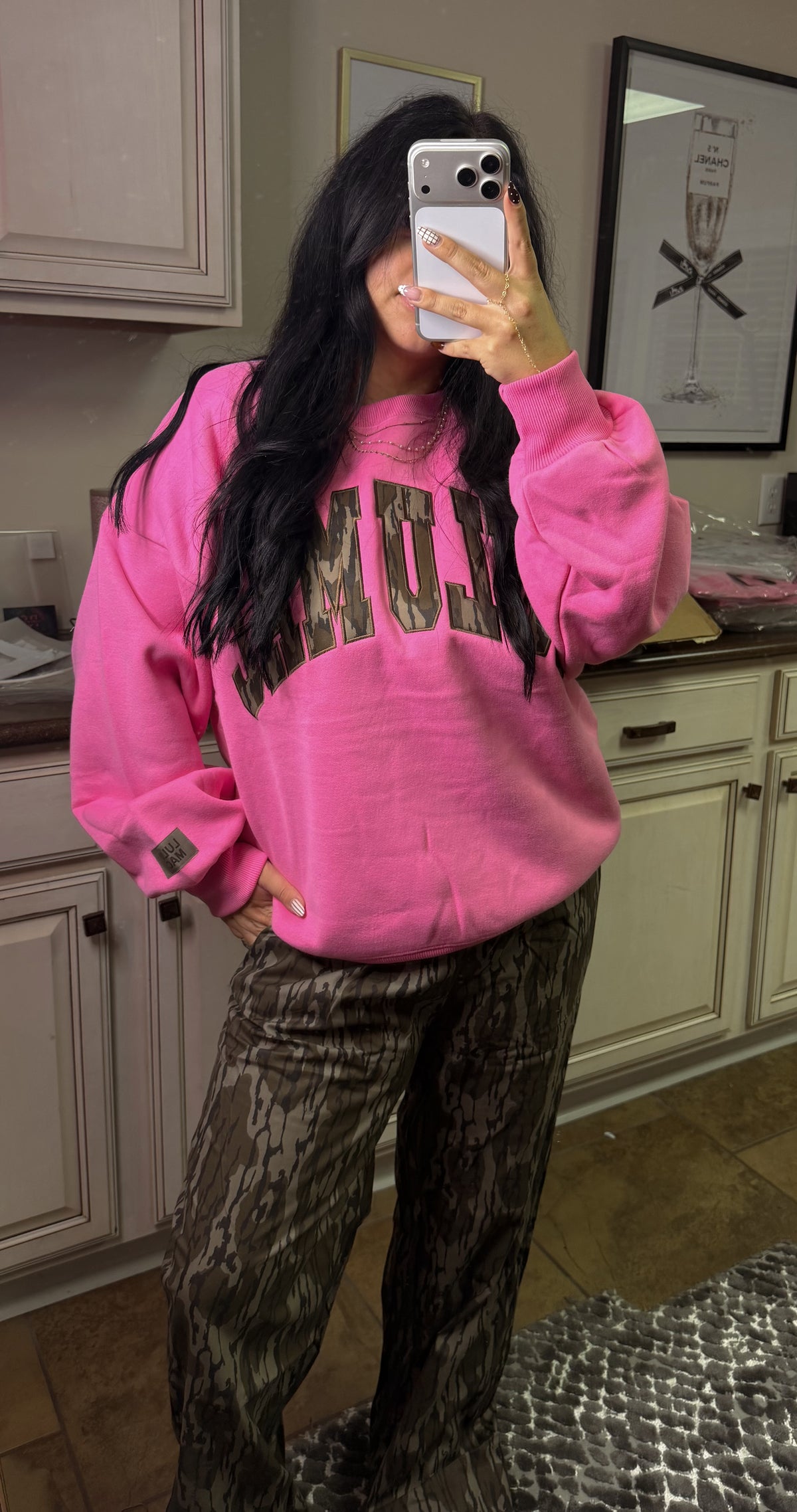 BubbleGum Pink Mossy Oak LULUMAC Crewneck