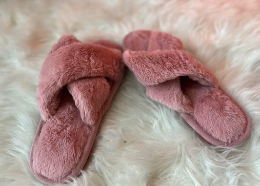 Pink Fuzzy Slippers