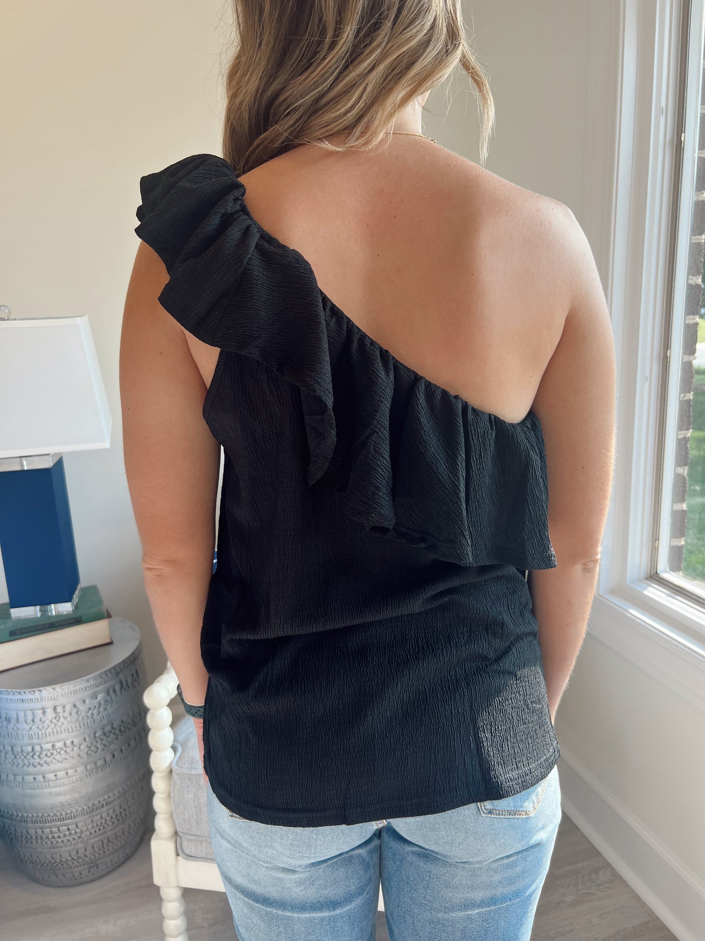 Aria One-Shoulder Ruffle Top