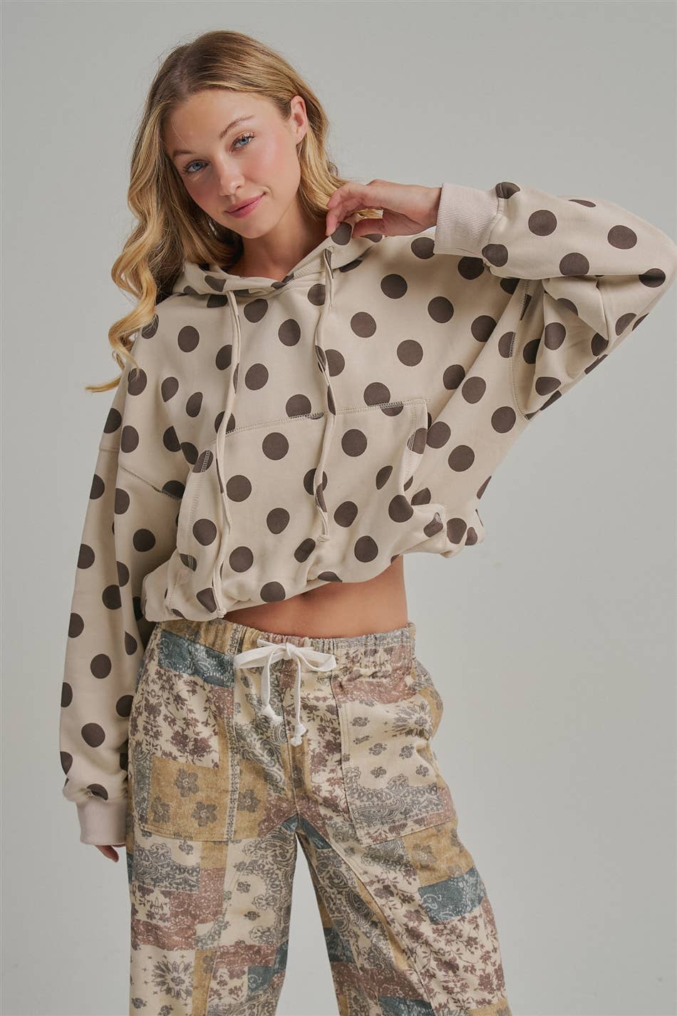 Cocoa Dots Fleece Hoodie