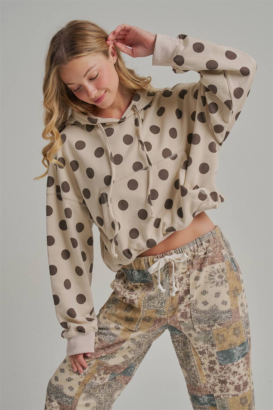 Cocoa Dots Fleece Hoodie