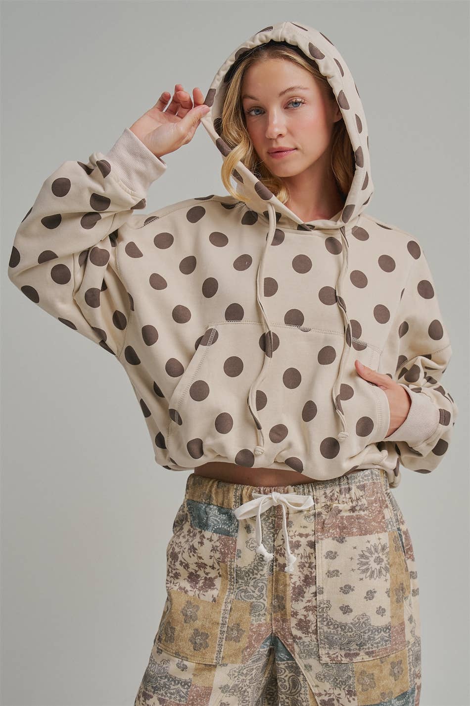Cocoa Dots Fleece Hoodie
