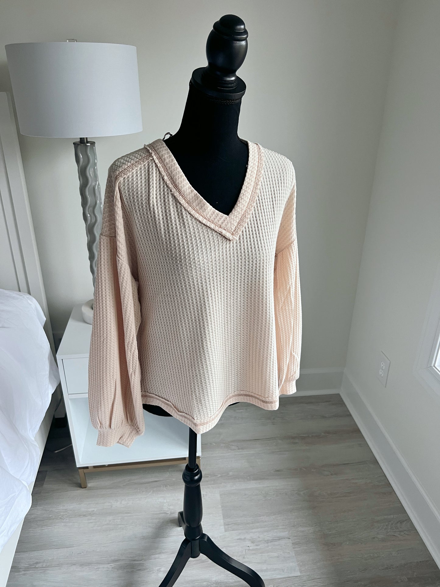 Tan Waffled Top