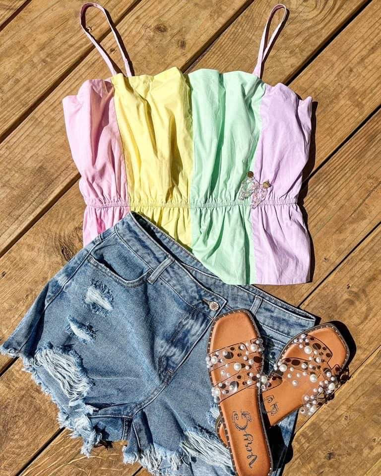 Pastel Ruffled Tank