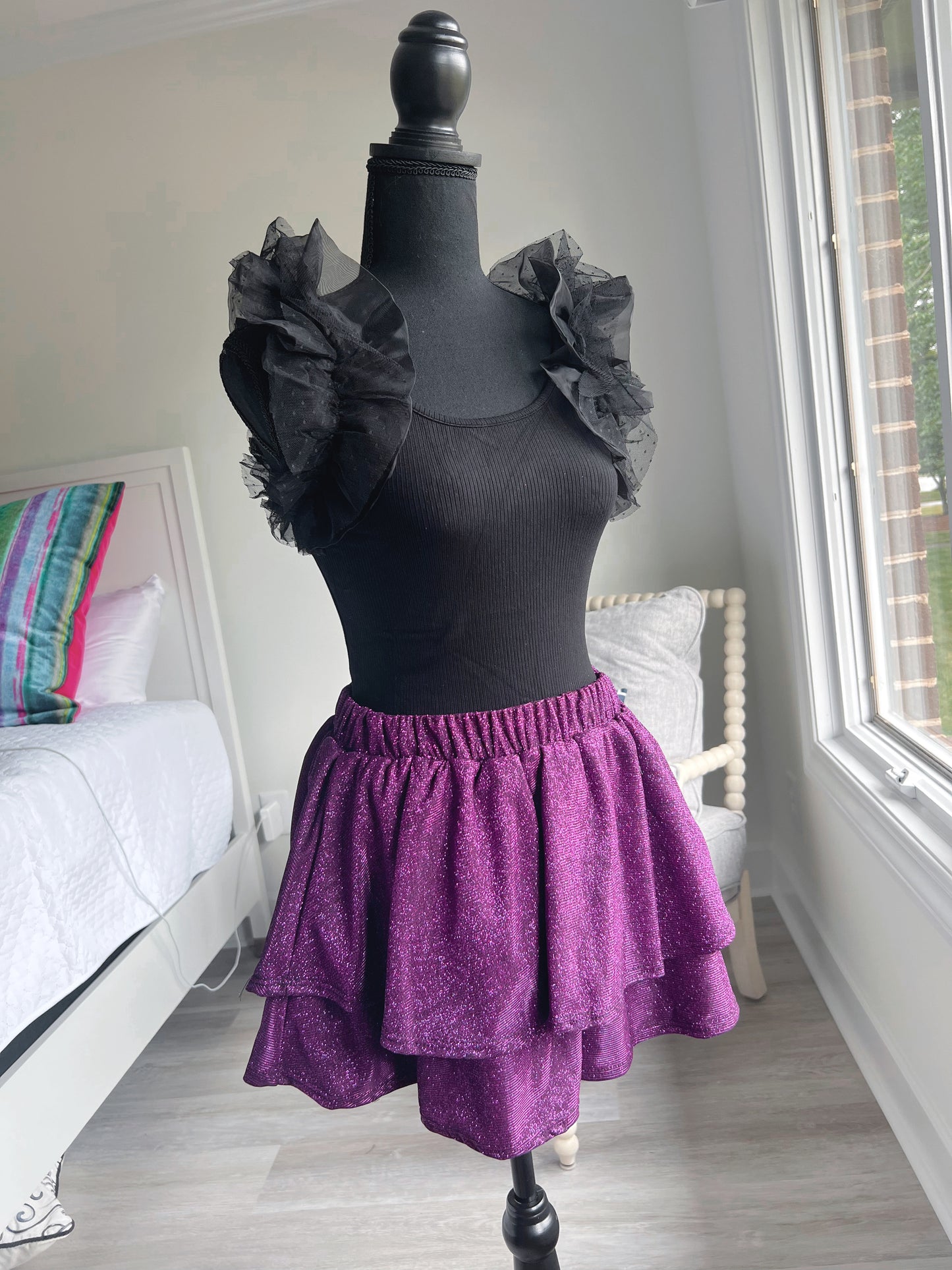 Purple Tiered Shorts