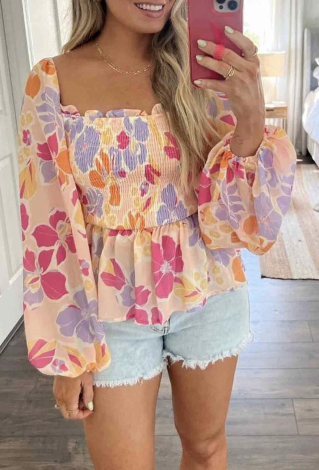 Long Sleeve Floral Blouse