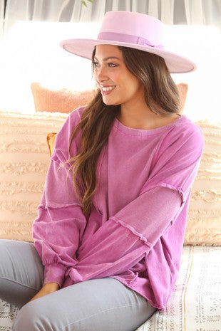 Purple contrast top